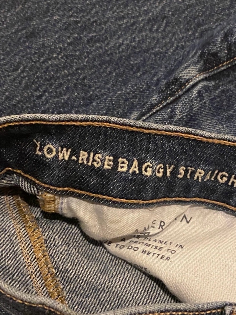 American Eagle Outfitters Low Rise Baggy Straight Leg Jeans 2 Long - Picture 3 of 5